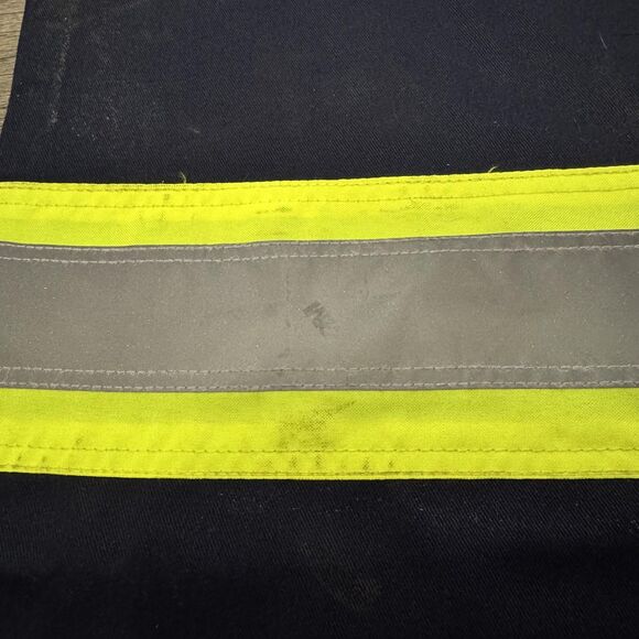 Tough Duck Pants Mens 38x30 Navy Hi-Vis Reflective 3M Scotchlite Cargo Work DWR - Picture 5 of 13